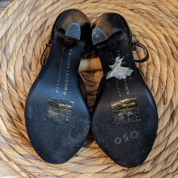 EUC (W6.5) - CHINESE LAUNDRY Zebra Patchwork Peeptoe Mary Jane - Picture 7 of 7